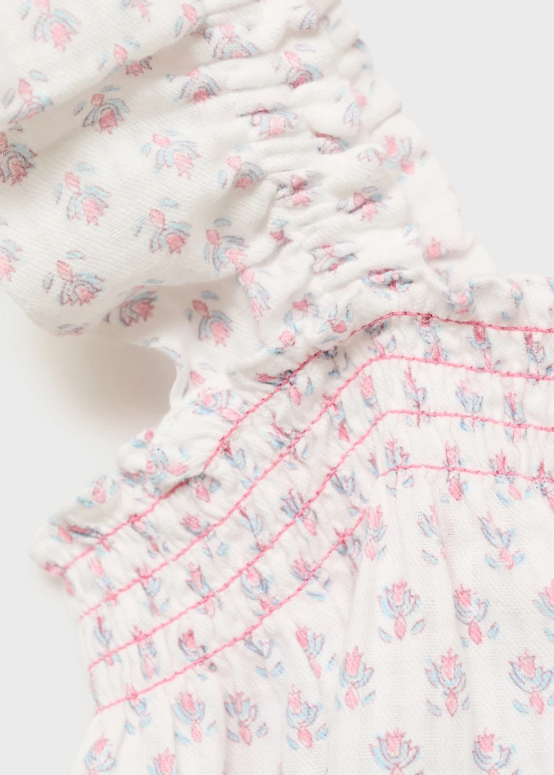 Ruffled embroidered blouse