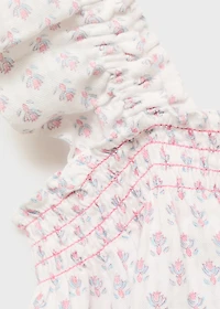 Ruffled embroidered blouse