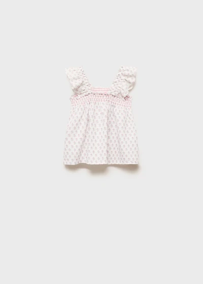 Ruffled embroidered blouse