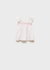 Ruffled embroidered blouse