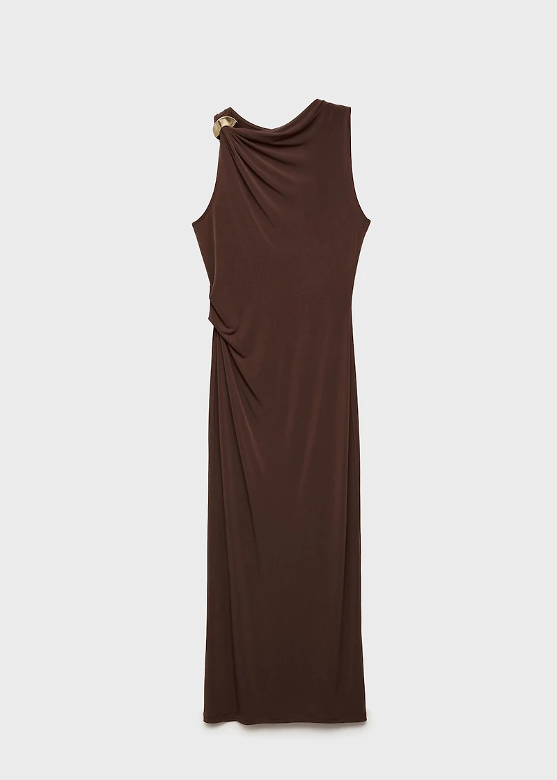 Draped dress with metallic detail