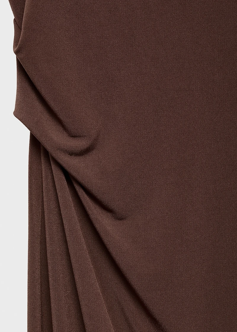 Draped dress with metallic detail