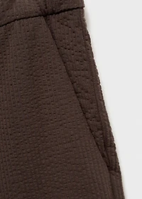 Seersucker shorts with drawstring