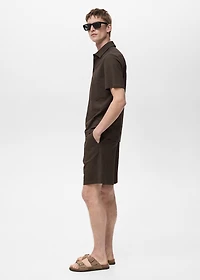 Seersucker shorts with drawstring