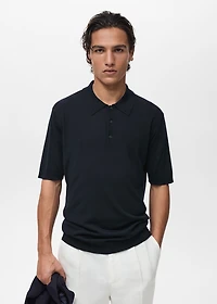 Fine-knit lyocell polo shirt