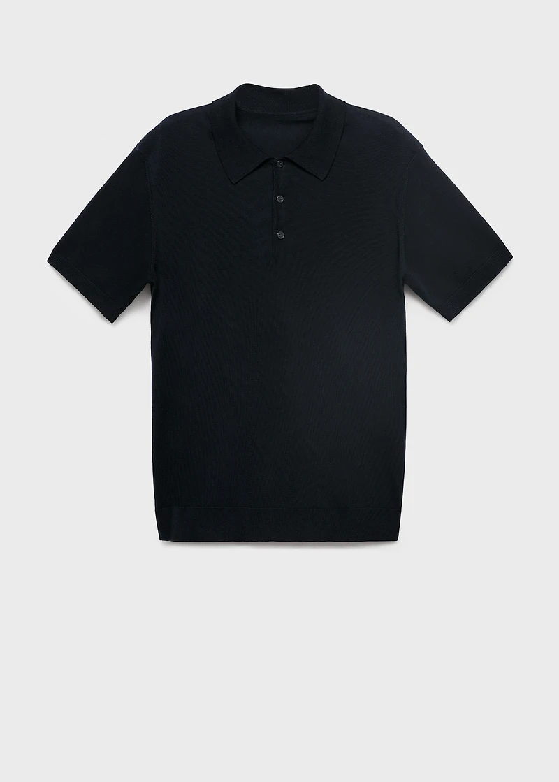 Fine-knit lyocell polo shirt