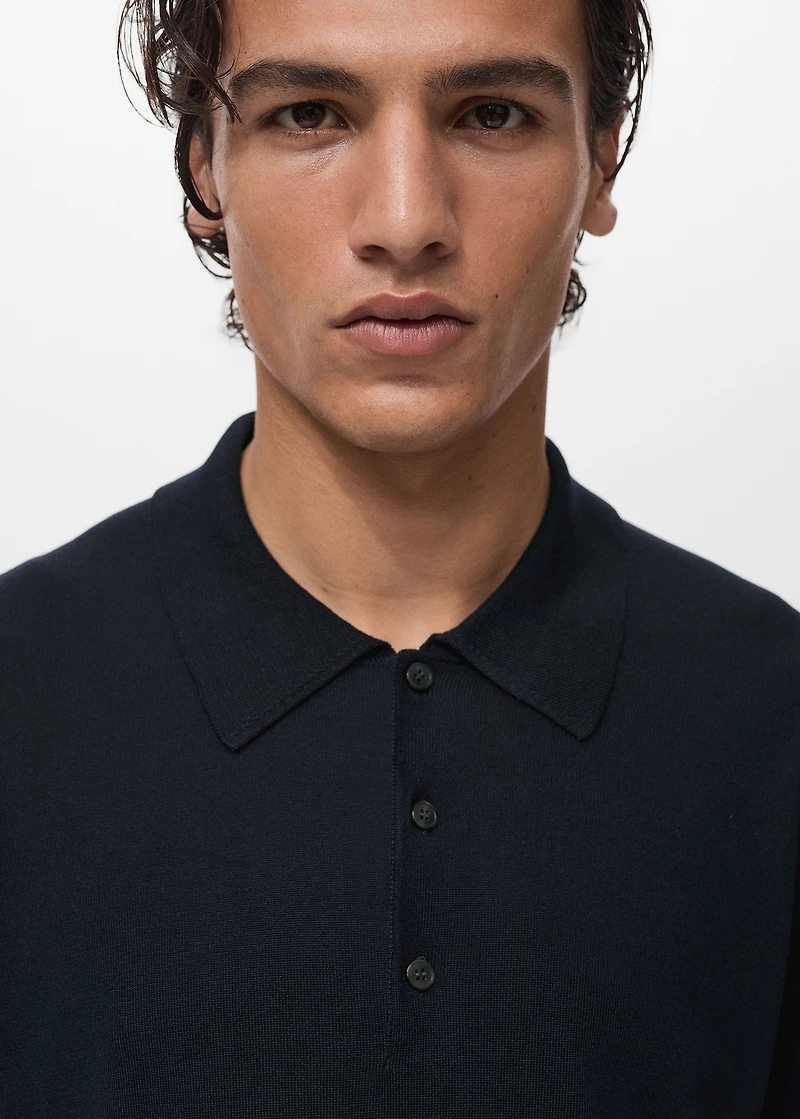 Fine-knit lyocell polo shirt