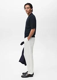Fine-knit lyocell polo shirt