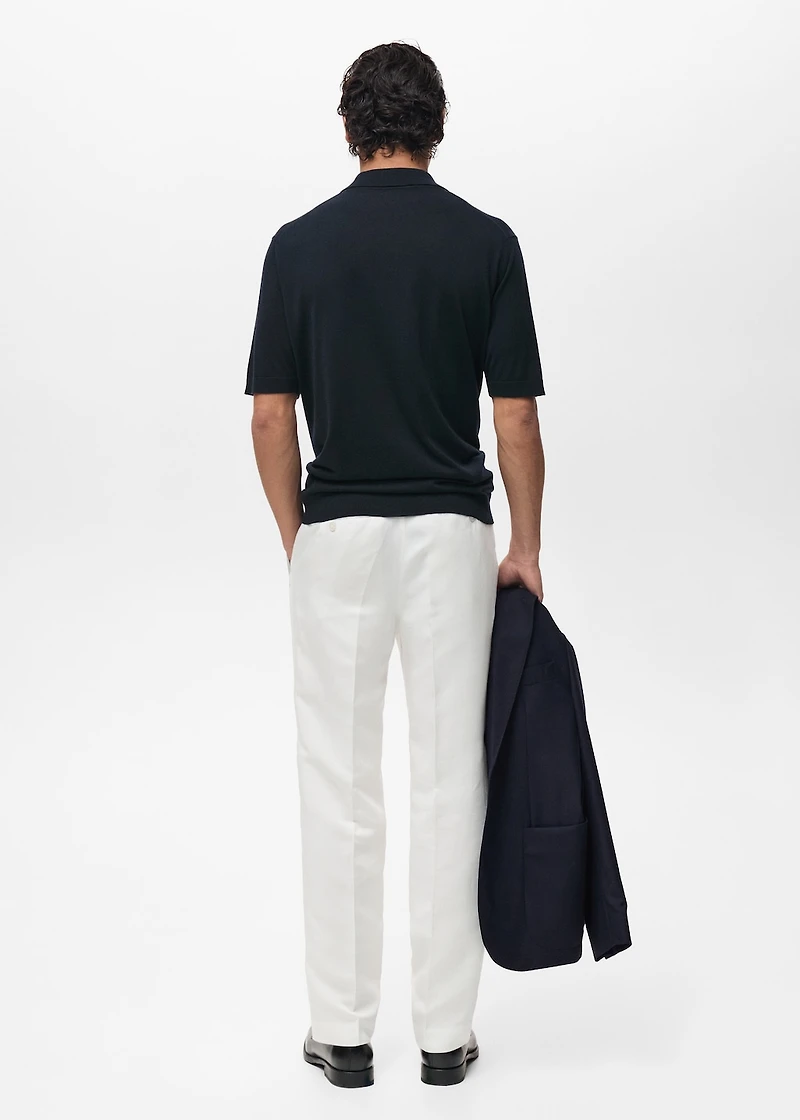 Fine-knit lyocell polo shirt