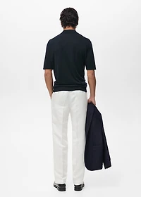 Fine-knit lyocell polo shirt