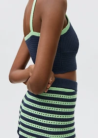 Contrasting crochet top