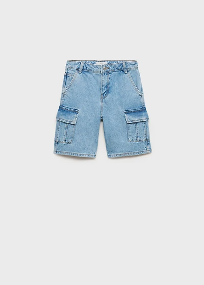 Denim cargo shorts