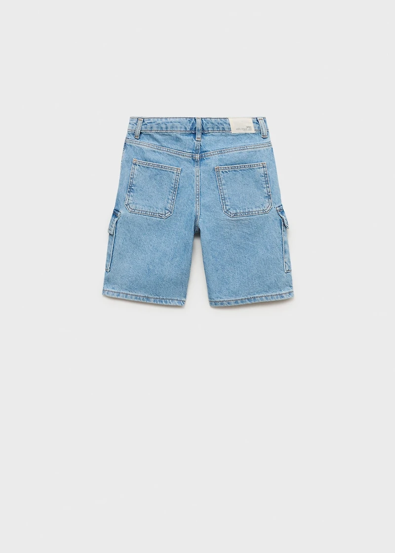 Denim cargo shorts
