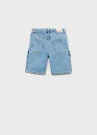 Denim cargo shorts