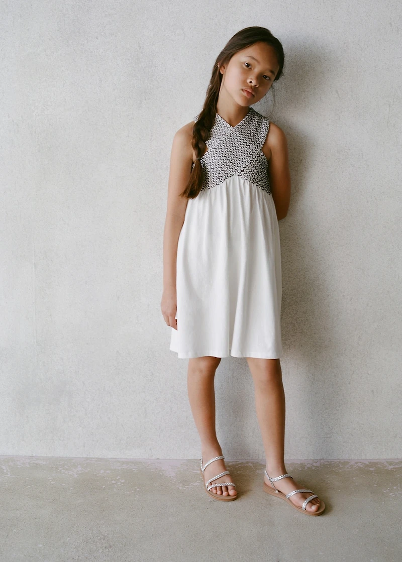 Embroidered wrap dress