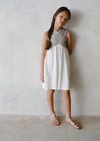 Embroidered wrap dress