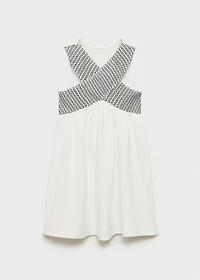 Embroidered wrap dress