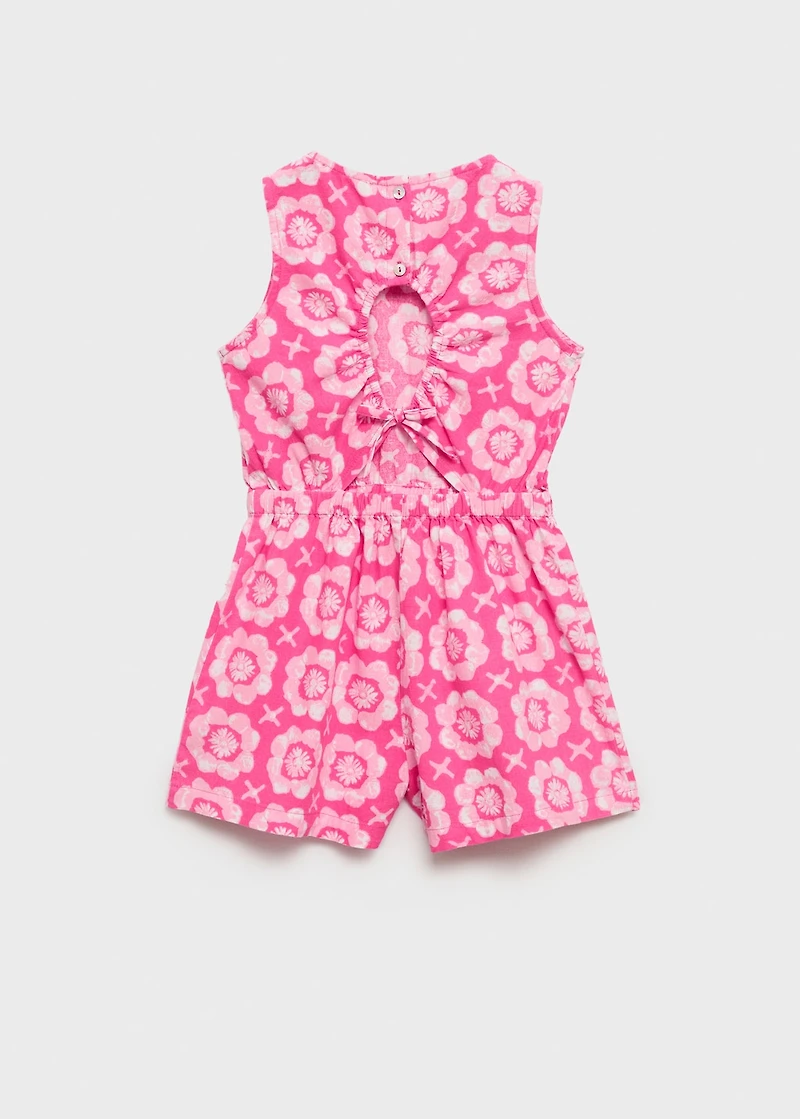 Linen-blend printed jumpsuit