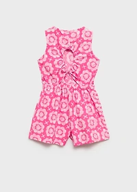 Linen-blend printed jumpsuit