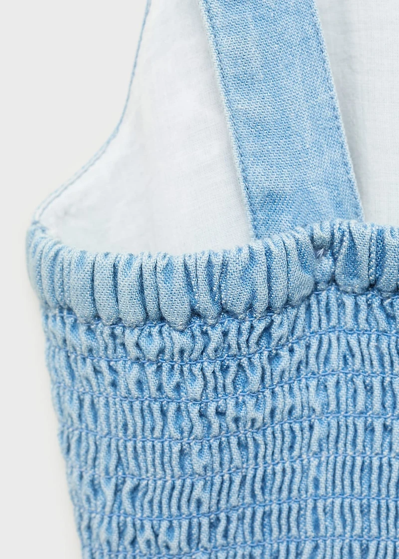 Denim jumpsuit with embroidered detail