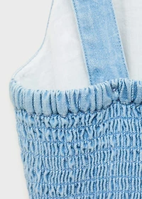 Denim jumpsuit with embroidered detail