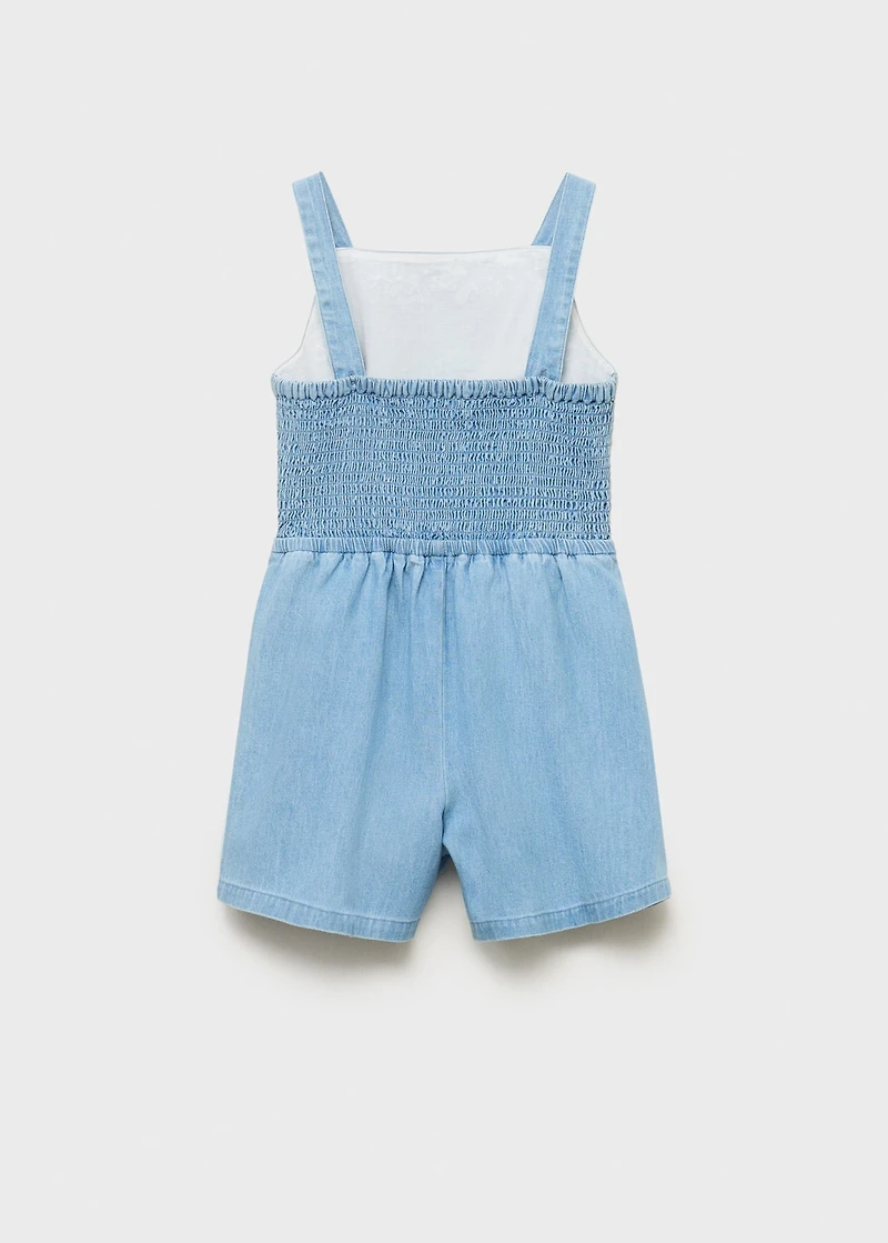 Denim jumpsuit with embroidered detail