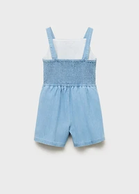 Denim jumpsuit with embroidered detail