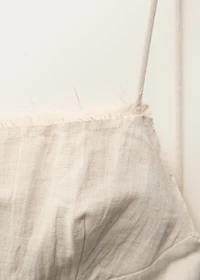 Cotton dress with frayed neckline