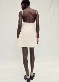 Cotton dress with frayed neckline