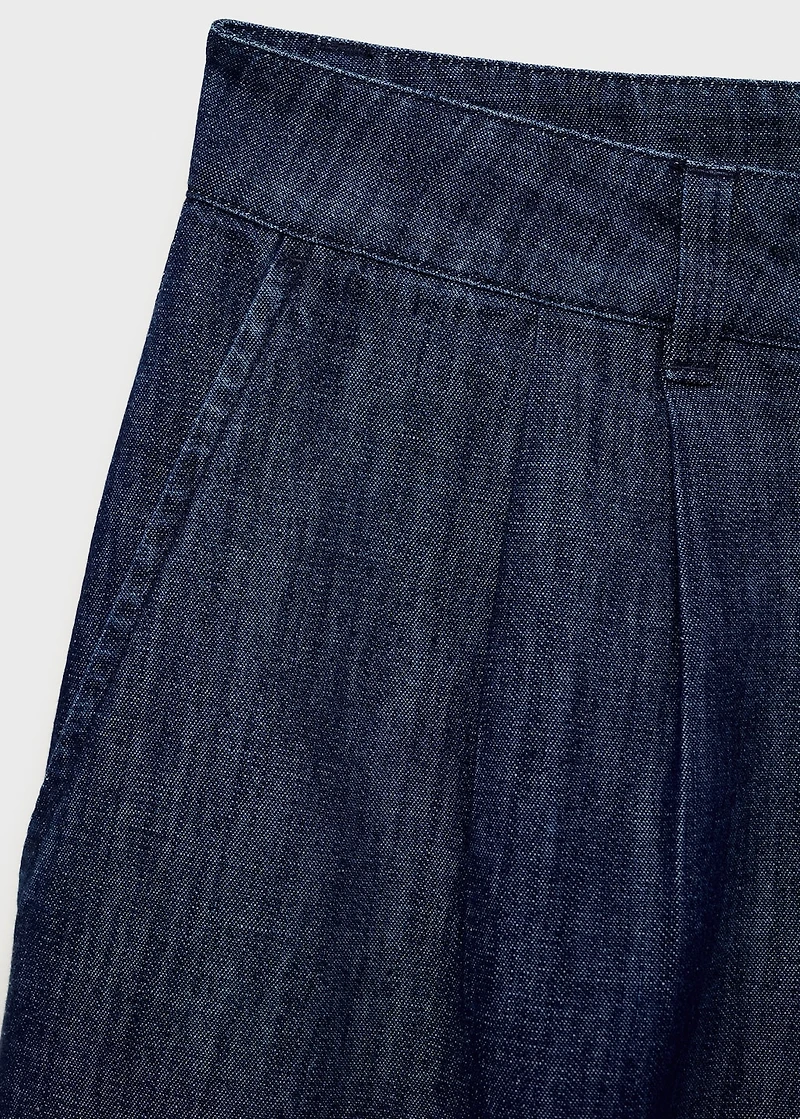 Straight-fit rinse-wash denim bermuda shorts