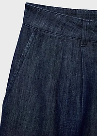 Straight-fit rinse-wash denim bermuda shorts