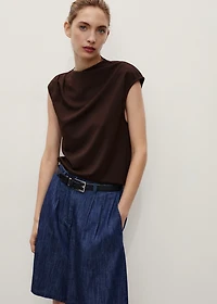 Straight-fit rinse-wash denim bermuda shorts