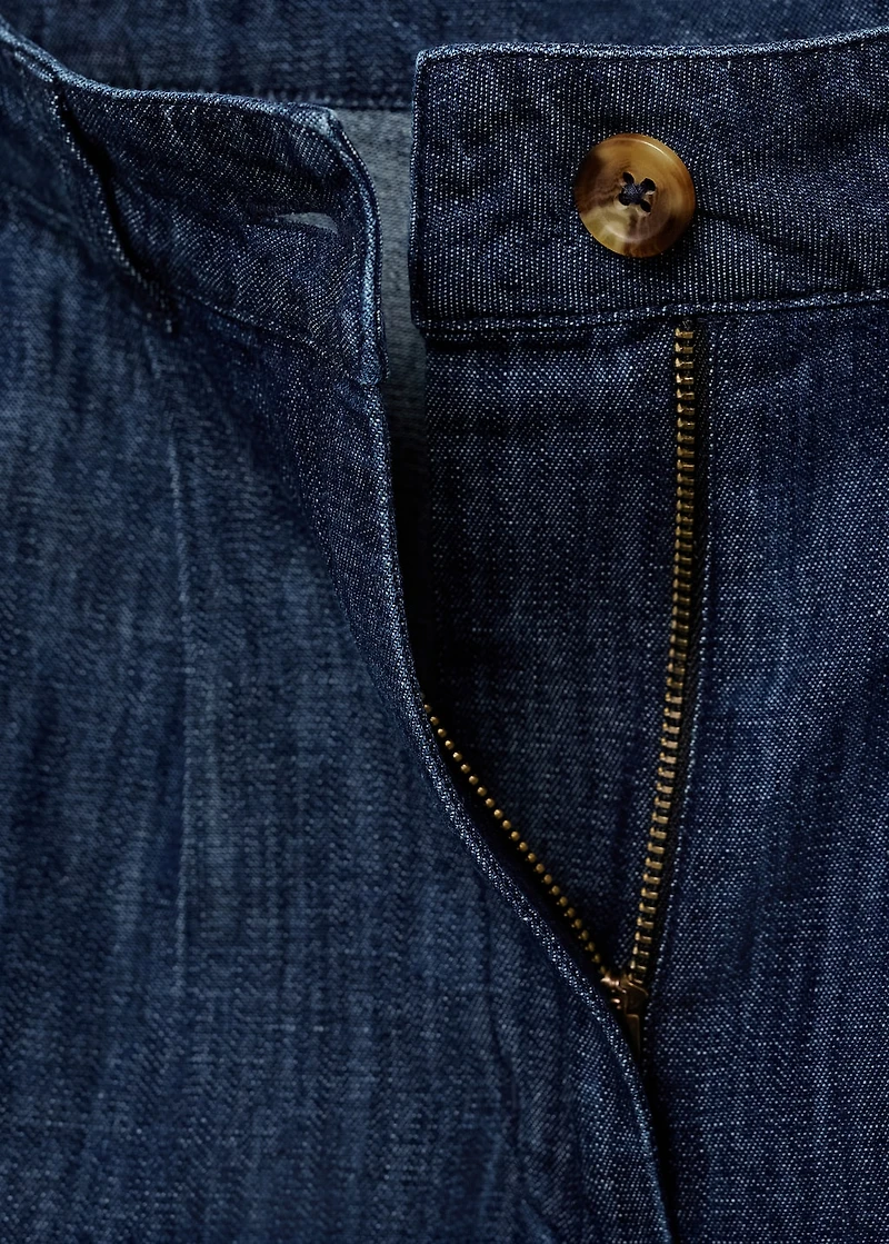 Straight-fit rinse-wash denim bermuda shorts