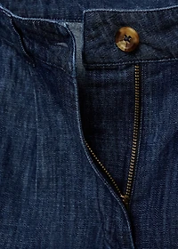 Straight-fit rinse-wash denim bermuda shorts