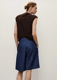 Straight-fit rinse-wash denim bermuda shorts