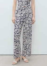 Floral linen pants