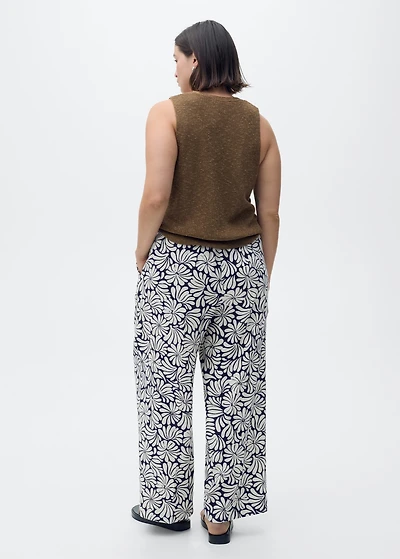 Floral linen pants