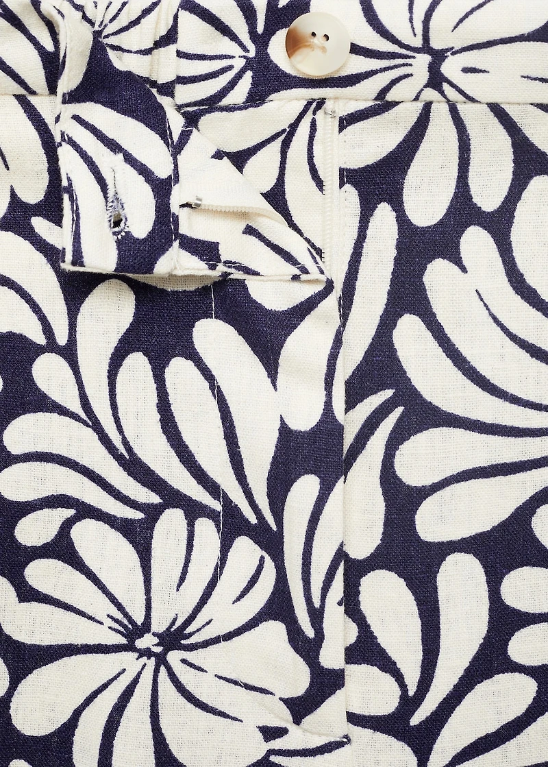Floral linen pants