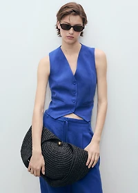 Straight lyocell suit vest