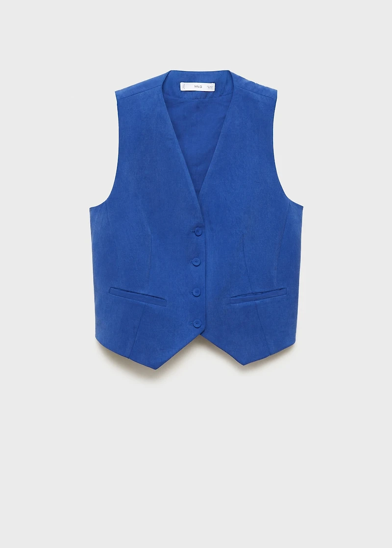 Straight lyocell suit vest