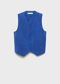 Straight lyocell suit vest