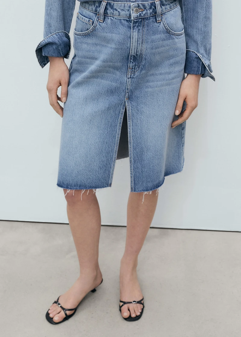 Midi denim skirt