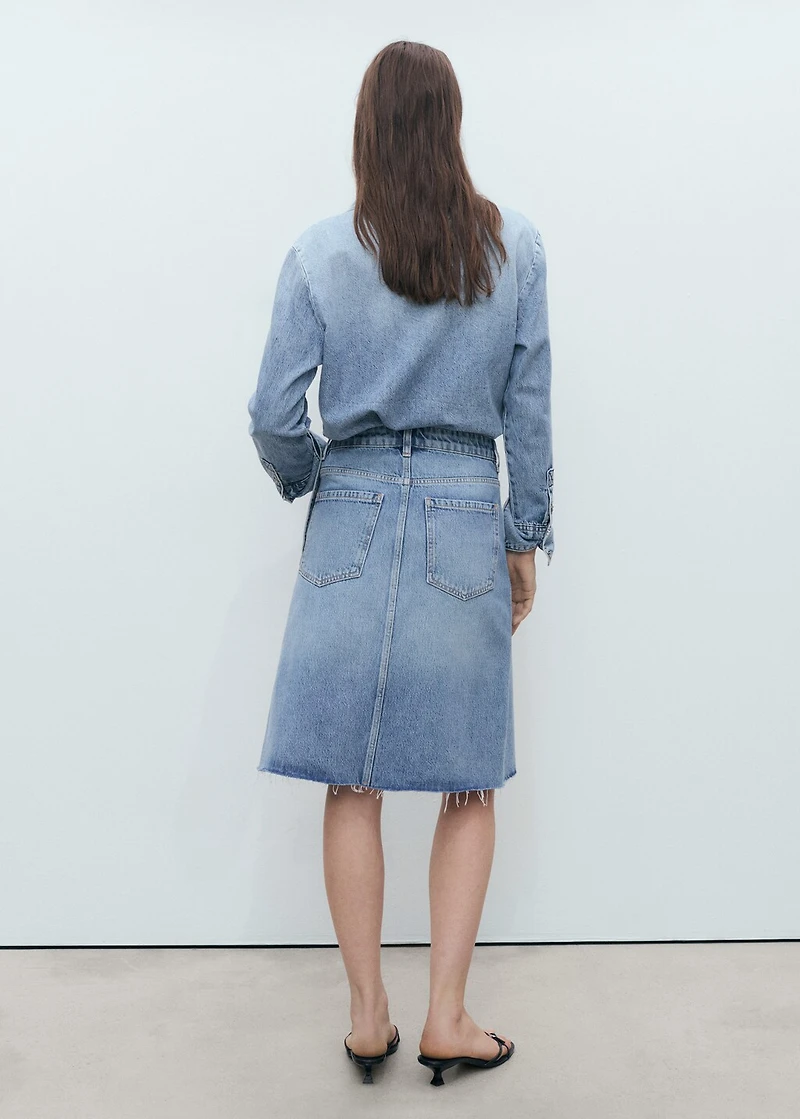 Midi denim skirt