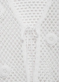 Crochet cardigan with bow closure