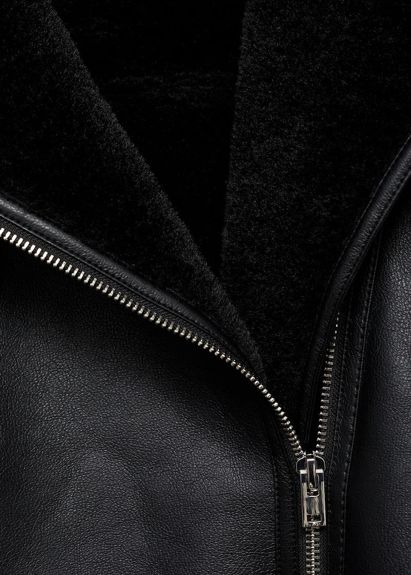 Jacket with faux shearling lining