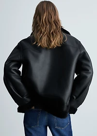 Jacket with faux shearling lining