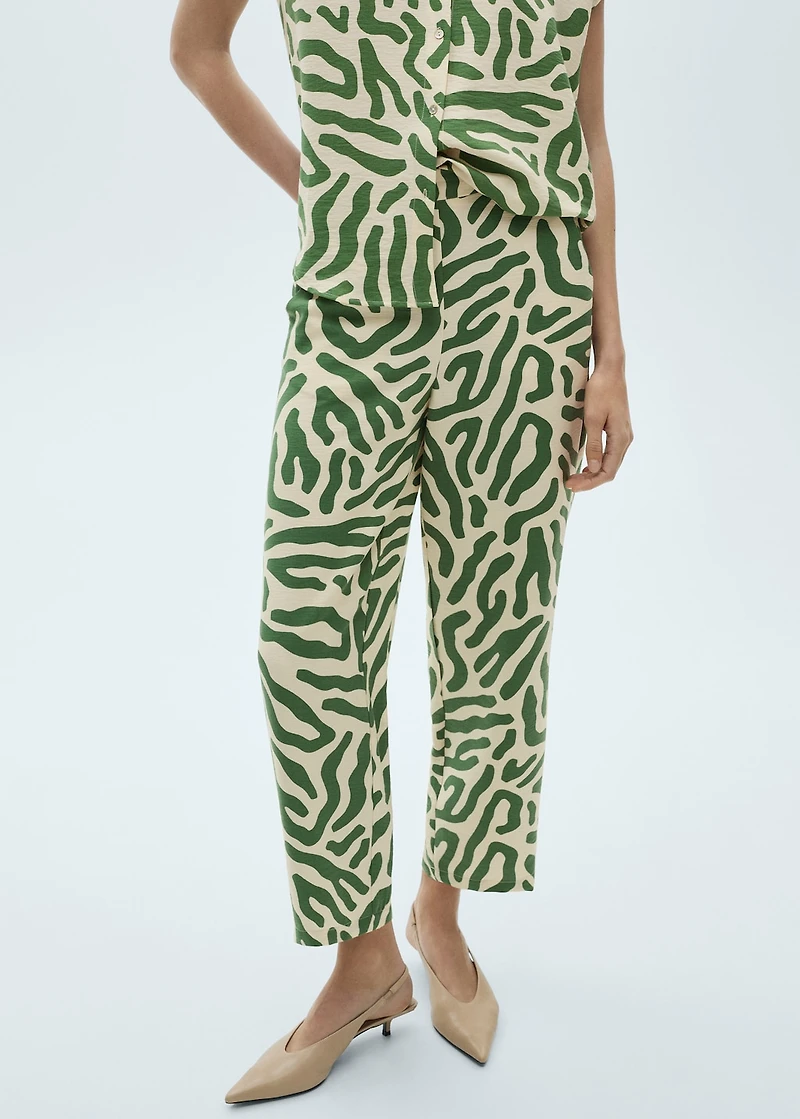 Printed straight pants