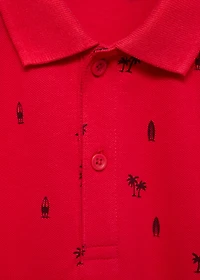 Printed cotton piqué polo shirt