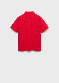 Printed cotton piqué polo shirt