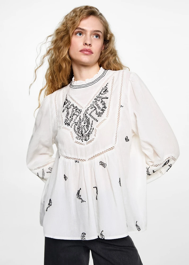 Cotton embroidered blouse